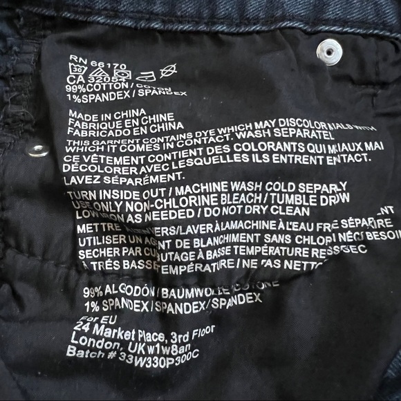 BDG Denim Shorts Black Size 28 - Picture 7 of 7